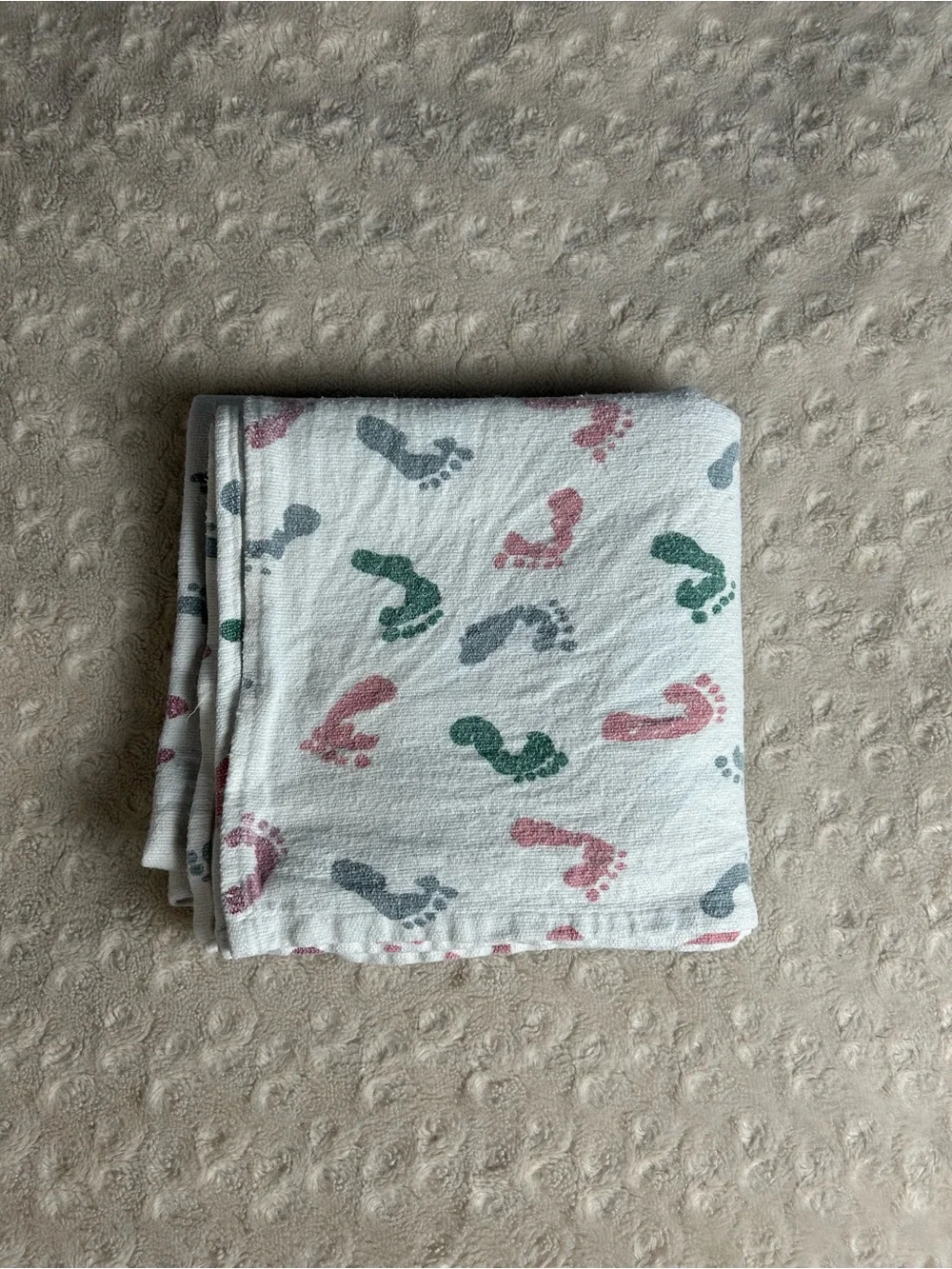 Standard Textile Footprints Hospital Baby Receiving Blanket Flannel Pink Blue